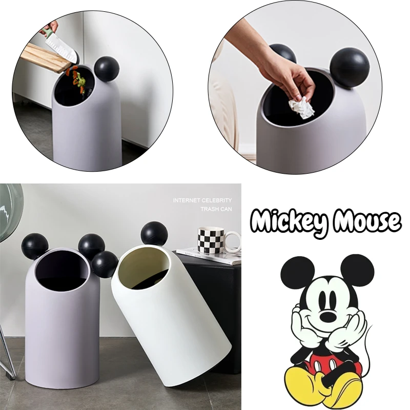 Disney Mickey Mouse Garbage Bin Kitchen Bathroom Toilet Trash Can Large