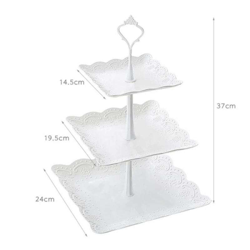 Cake Stand 3 Tier Cake Stand Afternoon Tea Wedding Plates Party Tableware Xmas Brithday European Three-layer Fruit Tray