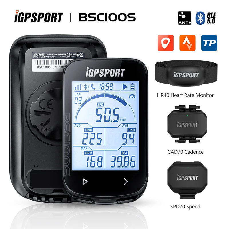 Igpsport Igs Bsc100S Bsc 100S Gps Ciclismo Computer Contachilometri Wireless Bicicletta Cronometro Digitale Tachimetro Ant +/Ble5.0 Contachilometri