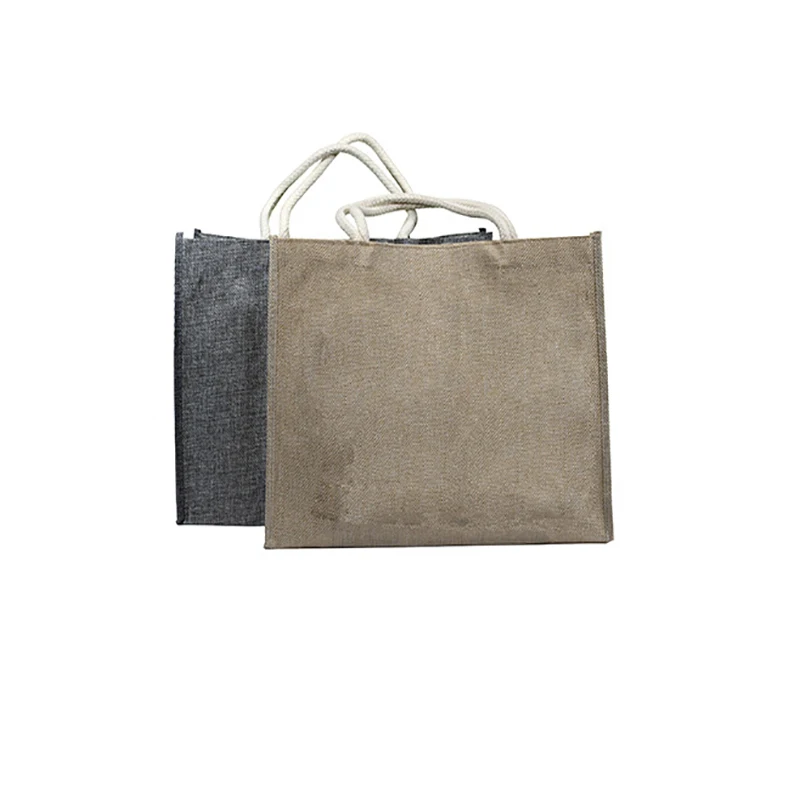 

Reusable Jute Shopping Bag Vintage Large Capacity Handbag Women Burlap Grocery Bags Ladies Tote Bag Linen Storage Top-handle Bag