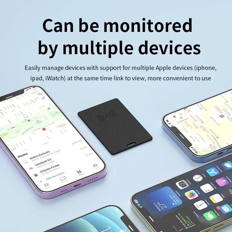 GPS Locator Card Anti Loss GPS Tracking Smart Mini Tag Bluetooth Wireless Charge Find My APP IOS Wallet Phone Tracker