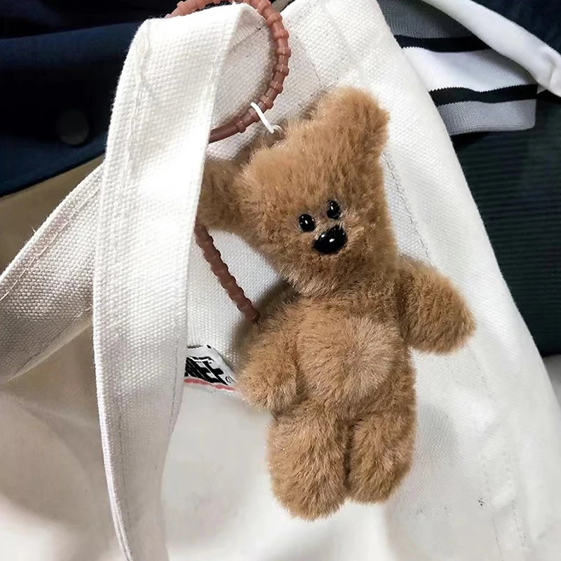 Teddy Bear Squeak Portachiavi Ciondolo Cartoon Cute Plush Doll Toy Kawaii Soft Farcito Bag Charms Decorazioni Per Regalo Per Bambini