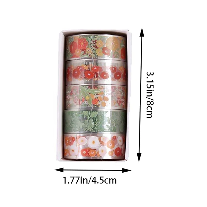 5Roll Email Stickers Kawaii Transparent Sticker Tape DIY Decorative Material Tape Sketchbook Stickers School Supplies Stationery