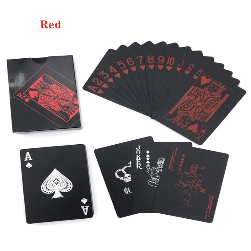 Black Blue Red Yellow Plastic Playing Cards Set Magic Waterproof Poker Gift Collection