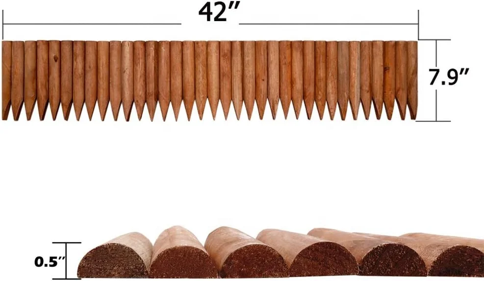 Wooden Short Fence Outdoor Landscape Edge Flexible Decorative border - Tree fence - Spring garden and yard maintenance 2
