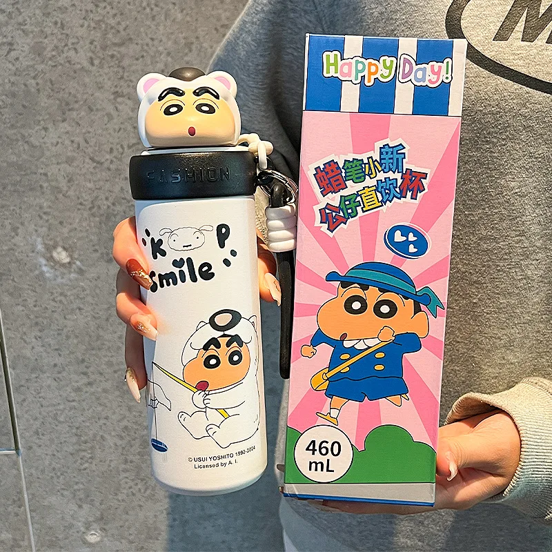 Crayon Shin-Chan Water Cup Cartoon Mug Girls Practical Water Cup Large Capacity Students Cute Portable Water Cup Children'S Gift