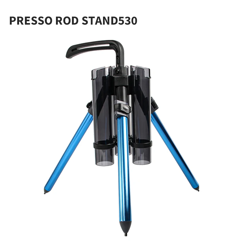 Portable Fishing Rod Support Tripod with Lure Box and Accessory Holder