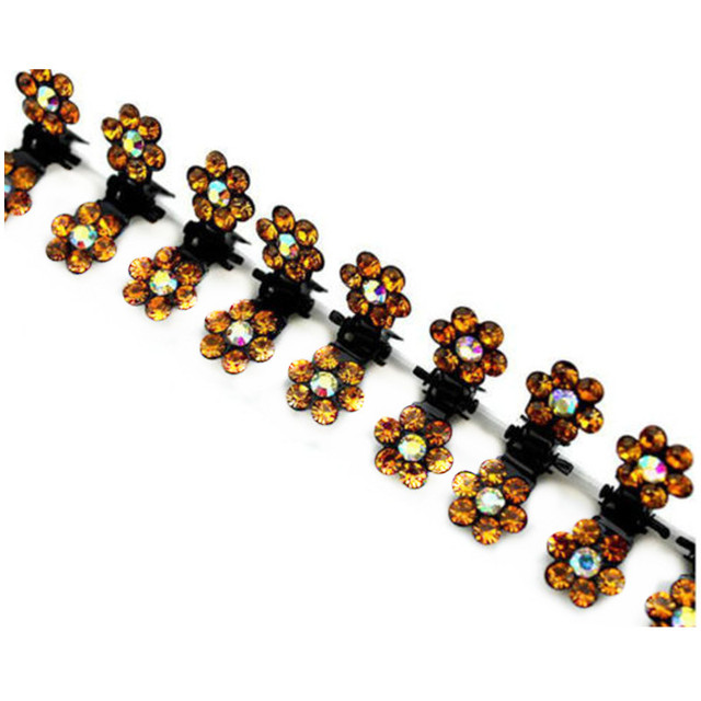Fashion Small Cute Crystal Flowers Metal Hair Claws Hair Clips Girls Hairstyle Hairpins Hair Oranment Hair Accessories