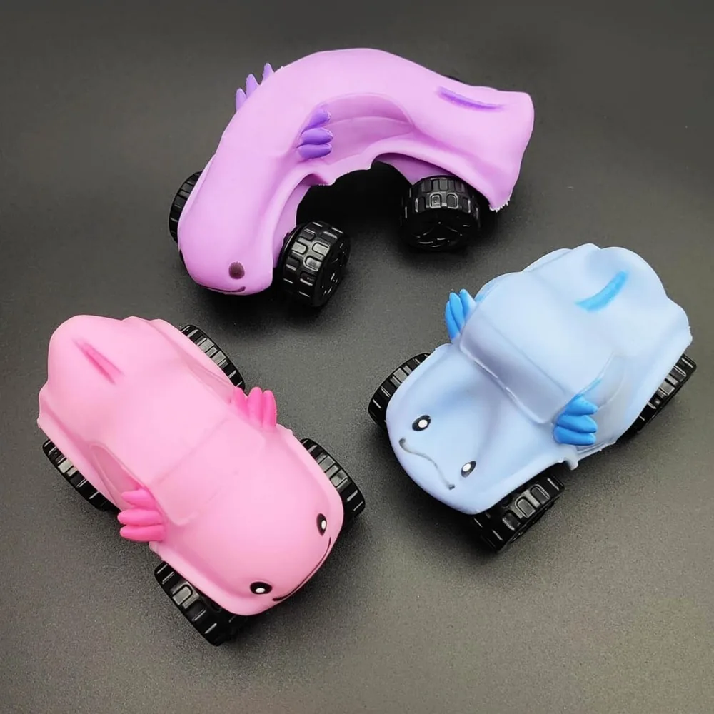 Squishy Kneading Deformed Toy Car TPR Stretch Slow Rebound Axolotl Dinosaur Police Car Squeeze Fidget Toys for Adults Kids 5