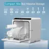 Mini Portable Dishwasher Countertop Compact Dishwashers, Tabletop Small Dishwasher with 5L Built-in Water Tank with 6 Mod 5