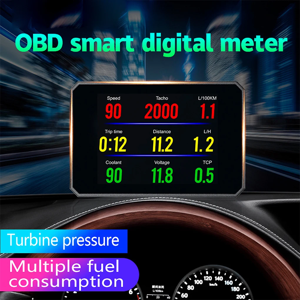 

Display Digital Car Speedometer Fuel Consumption OBD Head Gauge Speed Projector Accessories Professional Device