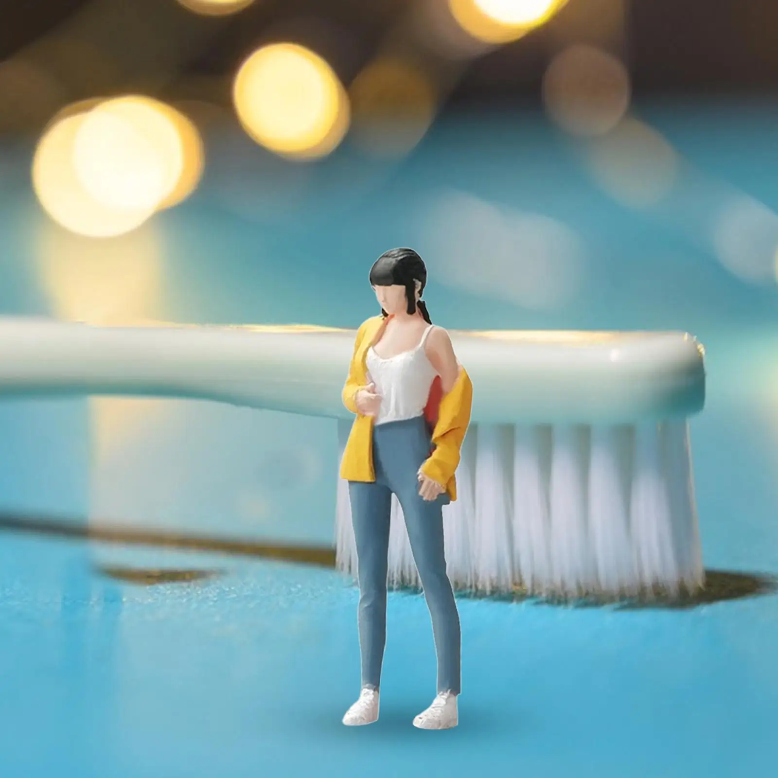 1/64 Girl Figure Pose Scene Movie Props Miniature People Model Resin Figures Micro Landscapes Decor Miniature Scenes Decor