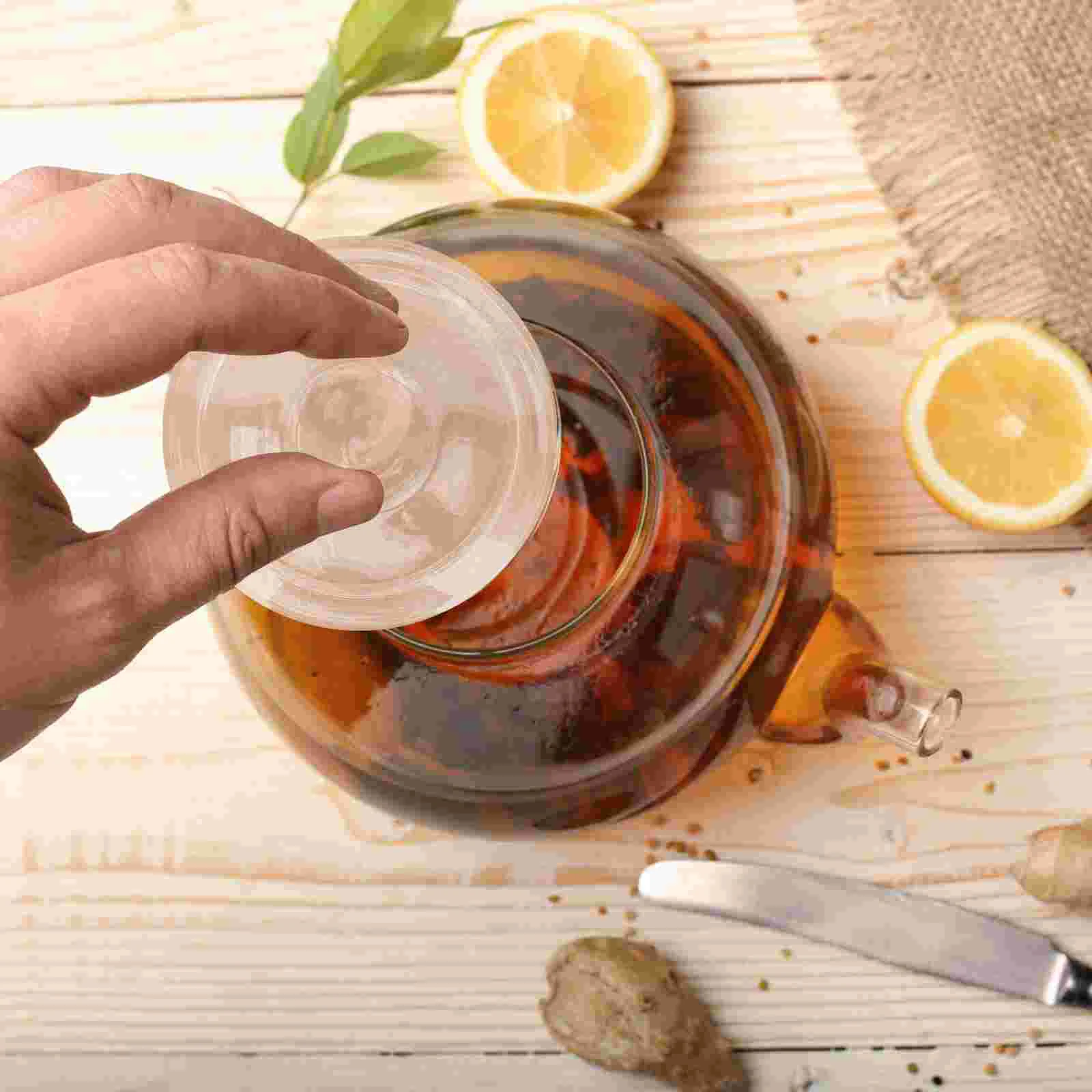 

Lid Teapot Glass Kettle Replacement Cover Tea Cup Parts Lids Accessories Clear Dispenser Beverage Whistling Round Transparent