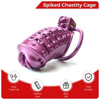 Spiked BDSM Cock Cage Pussy Vaginal Chastity Devices Cage Male Bondage Slave Penis Ring Sex Shop 18+ Gay Ladyboy Sex Toy for Men 5