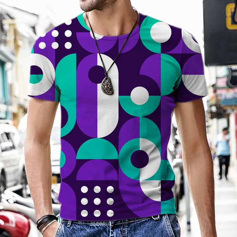 

2022 New 3d Abstract geometric pattern Print T-Shirt Men'S Women'S Loose O-Neck Short Sleeve 3D Style Clothes Unisex Streetwear
