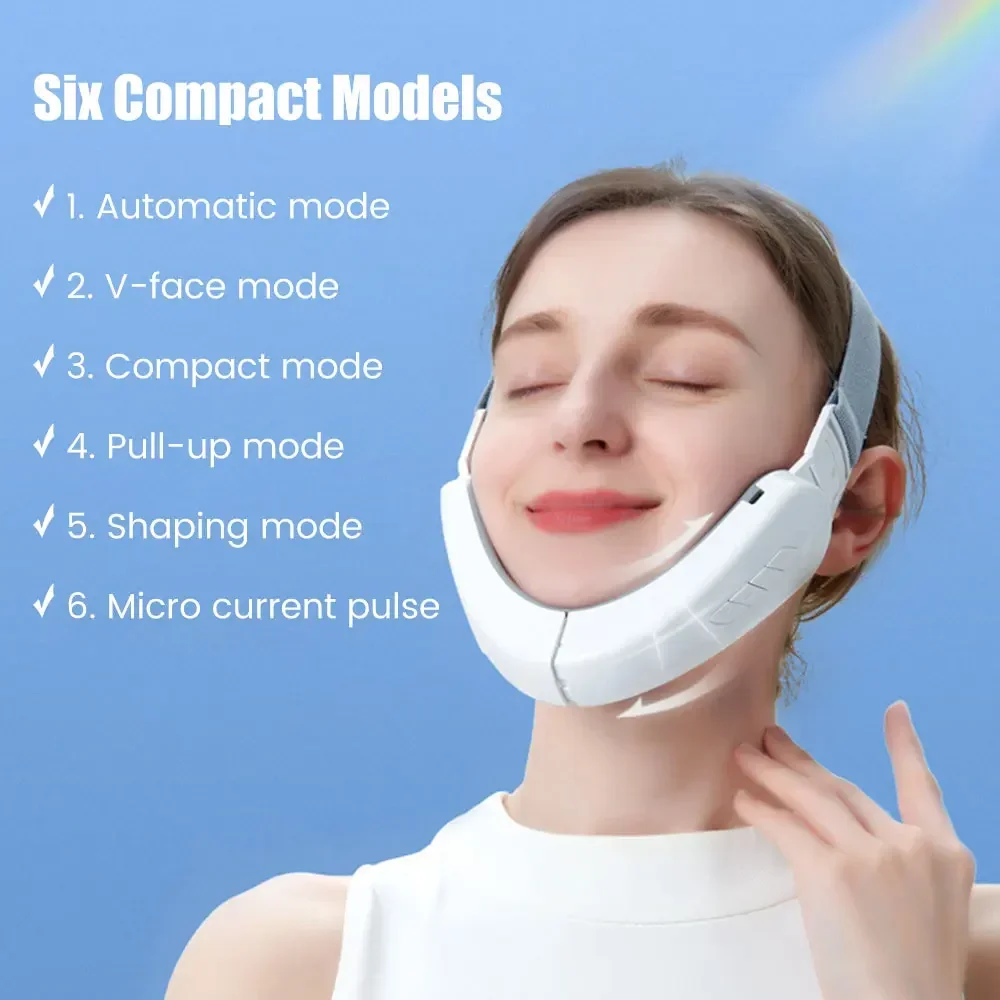 Face Slimming Massager Electric V-face Device LED Photon Therapy Microcurrent Skin Tightening Double Chin Remover EMS