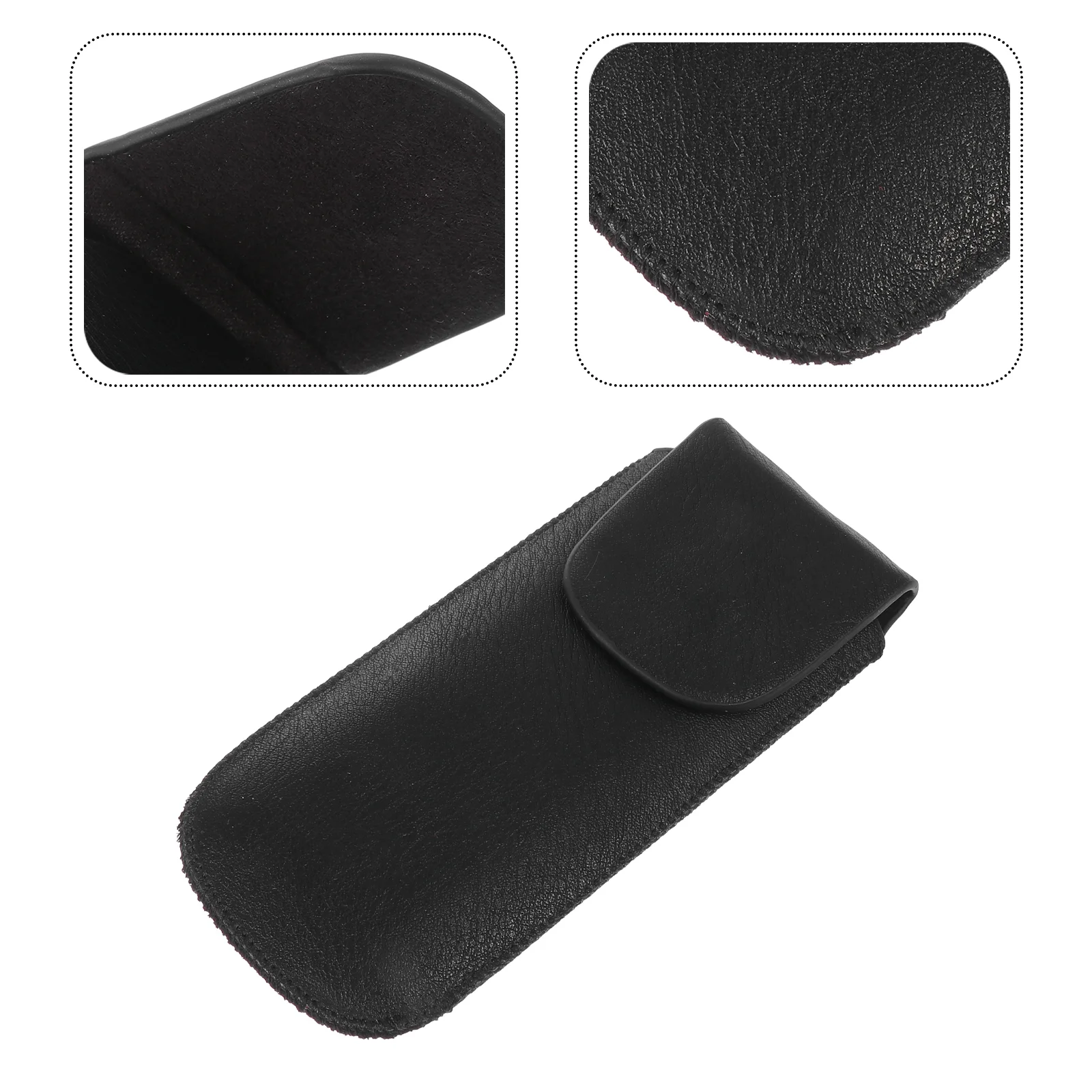 

Portable Ten-hole Harmonica Storage Box Harmonica Holder Bag Blues Harmonica Leather Case instrument storage bag Unisex (Black)