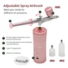 Airbrush Nail With Compressor Kit For Nails Art Paint Cake Crafts Nails Spray Nano Steam Gun Nail Art Tattoo Spray Gun Oxygen 2