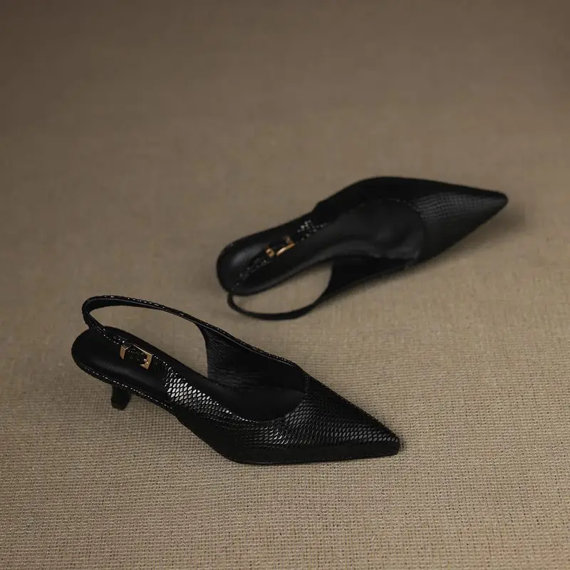 MORAZOR Size 34-43 New Sheepskin Genuine Leather Shoes Women Sandals Pointed Toe High Heels Slingbacks Pumps Party Wedding Shoe