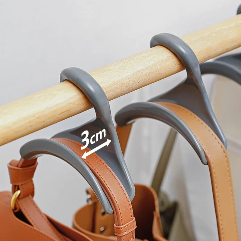 Description Picture 3 of item1/2Pcs New Durable PP Bag Rack Holder Home Closet Hat Silk Scarf Shawls Purse Handbag Organizer Storage Arched Hanger Hook