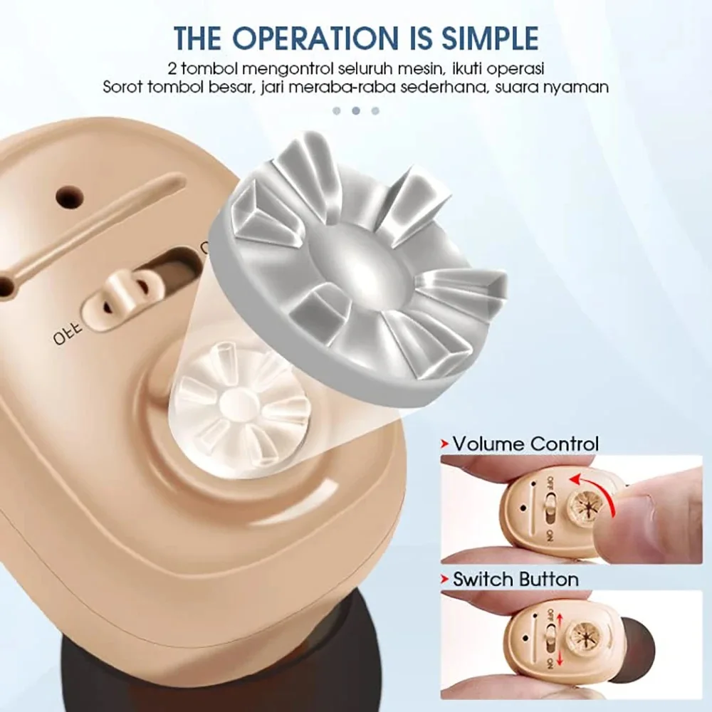 Hearing Aids for Deafness Elderly Rechargeable Mini Digital Sound Amplifier with Noise Cancelling