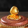 Tibetan Brown Resin Double Layer Jar Food Organizer Tantric Metals Handicraft Buddhist Storage Box Home Desktop Gift Decorative 5