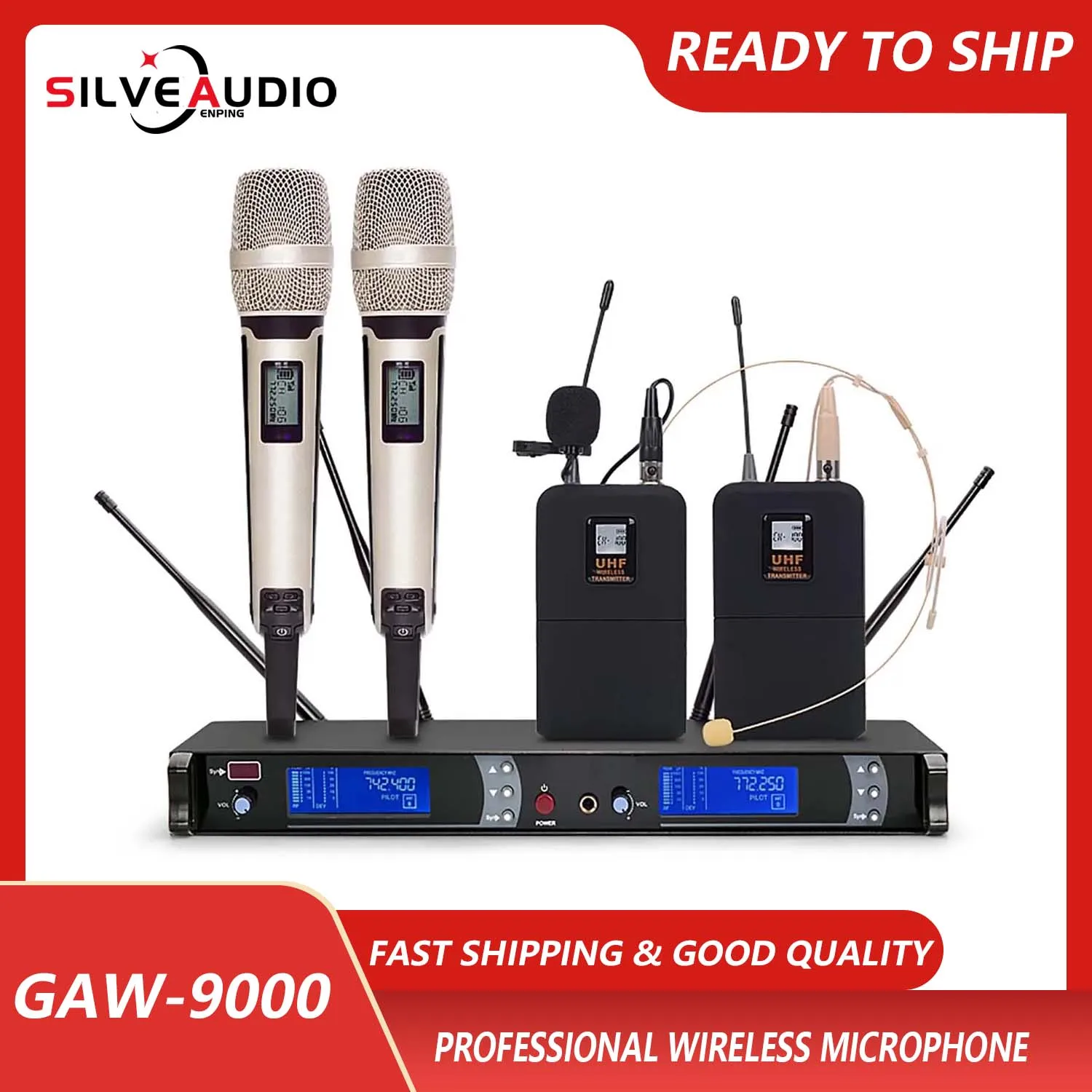 

GAW-9000 Top selling in Ablibaba microphone wireless professional uhf True Diversity wireless microphone