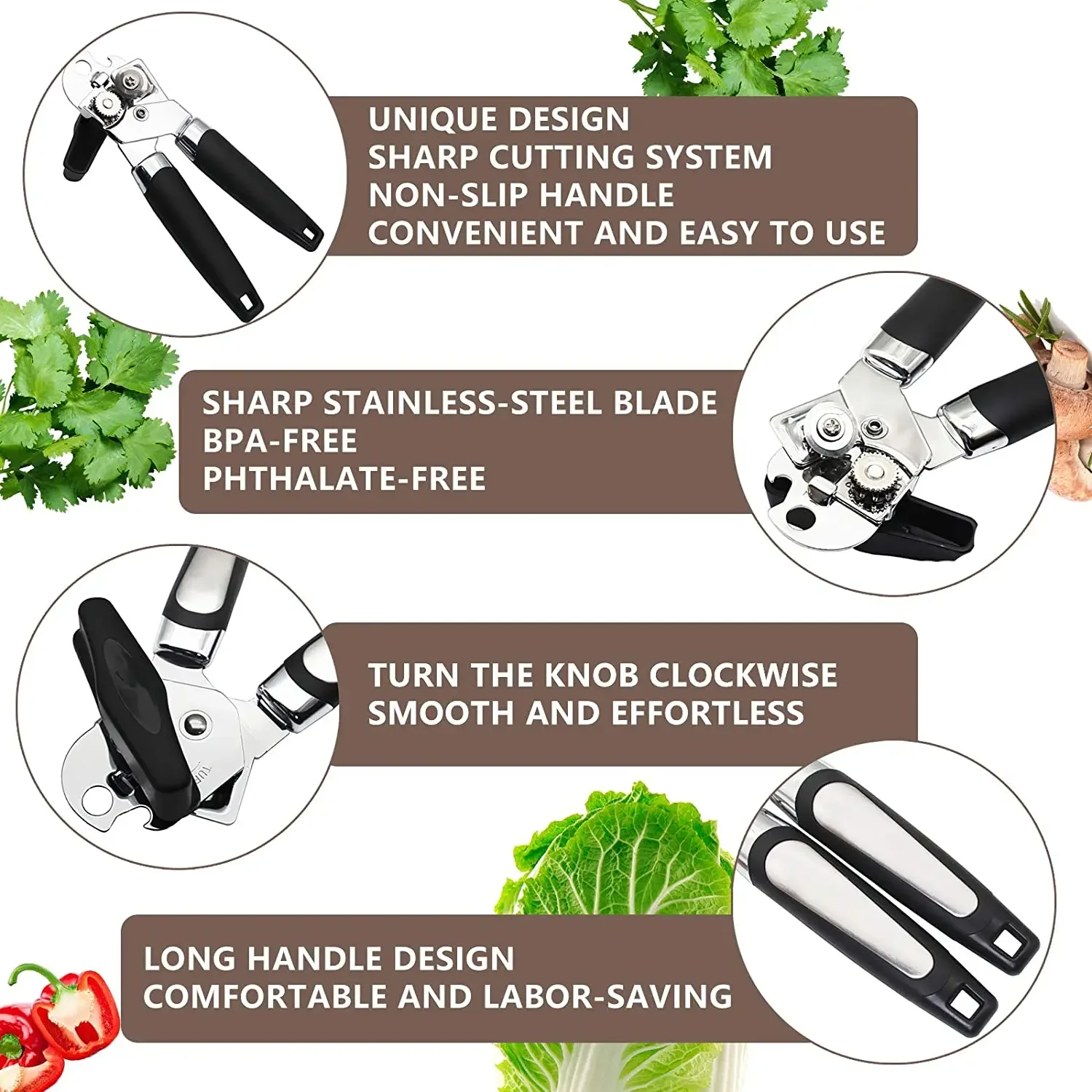 Can Opener Professional Tin Manual Multifunctional Stainless Steel Beer Grip Opener Side Cut Cans Bottle Kitchen Gadgets