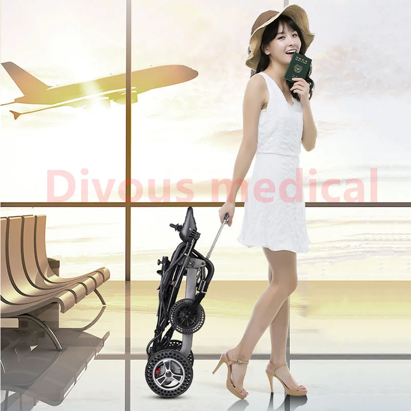 New Product Aluminum Alloy OUTDOOR Motorized Foldable Power Electric Wheelchair disabled wheelchair