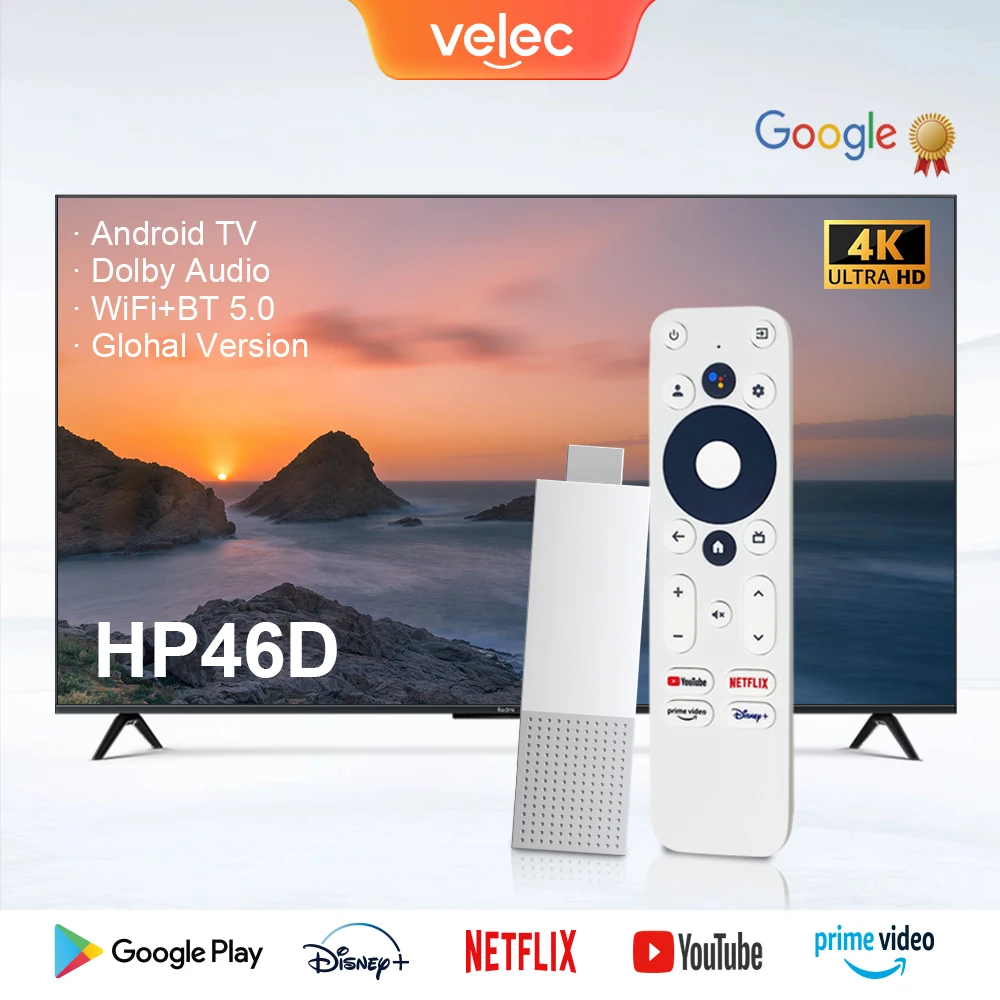 

Velec Android 11 TV Stick 4K BT Voice Media Player Amlogic S905Y4 Dual WiFi with Google Certified Set Top Box Dongle