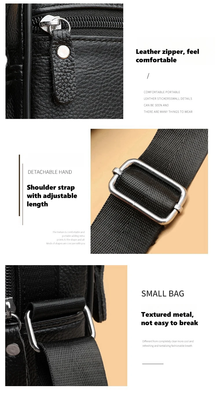 JEEP BULUO Brand Genuine Leather Men Shoulder Bags Black High Quality Male Cow Leather Crossbody Tote Handbags Business Fashion