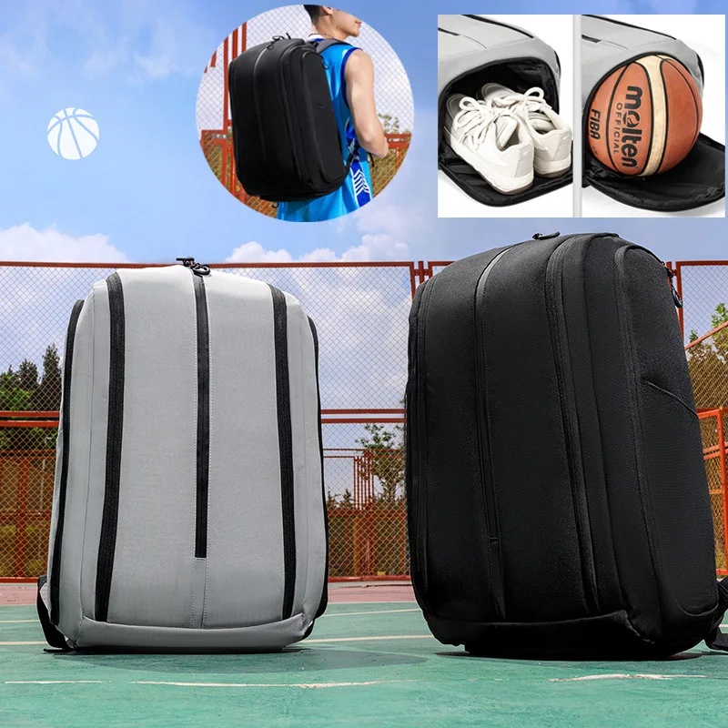 Nylon Sports Backpack with Shoe Compartment for Gym Fitness