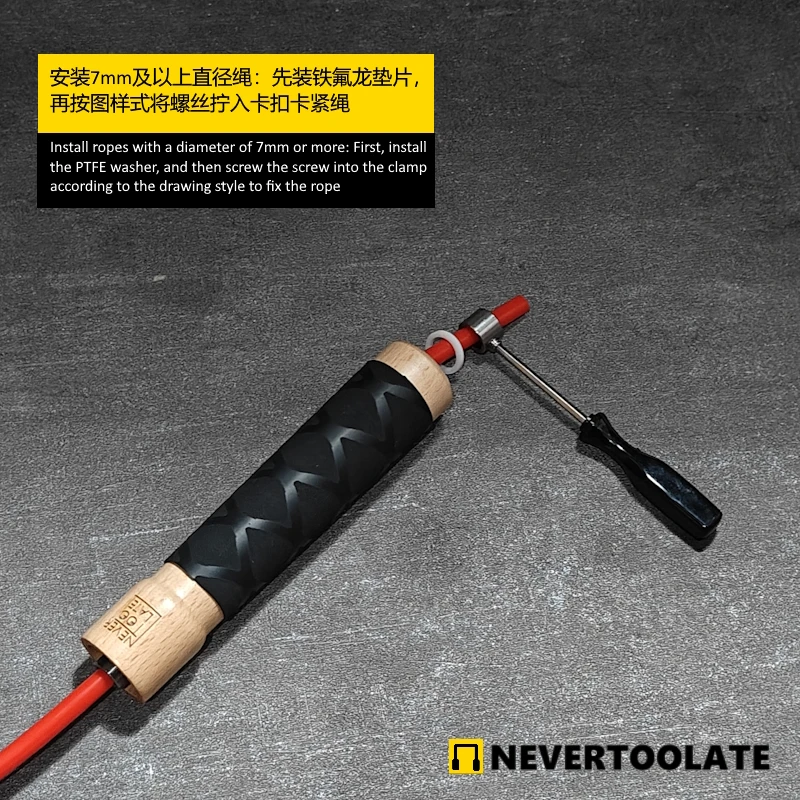 Spare wood handles for jump rope with ball bearing DIY skip rope parts for diameter 5-6-7-8mm with anti slid tube