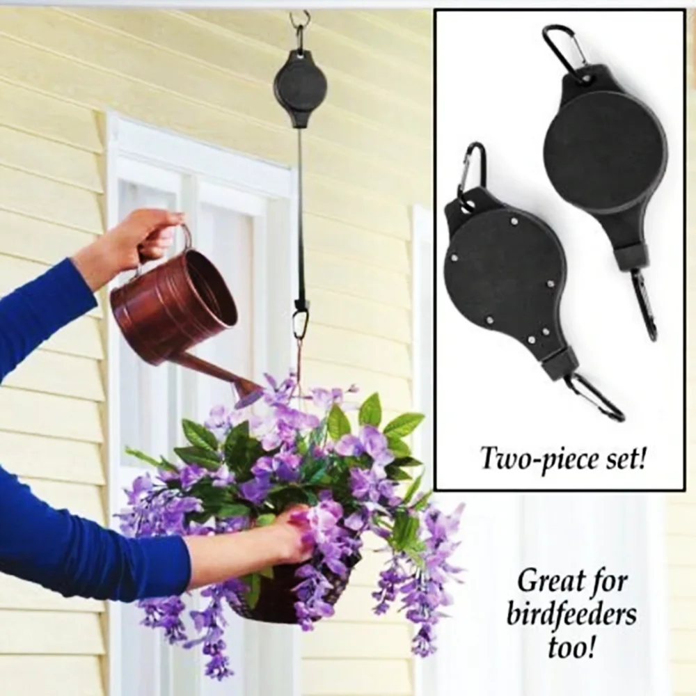 Plant Pulley Set For Garden Baskets Pots Birds Feeder Gardening