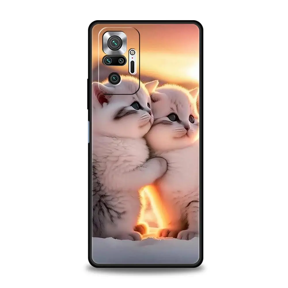 Kiss Cat Cute Kitten Black Phone Case