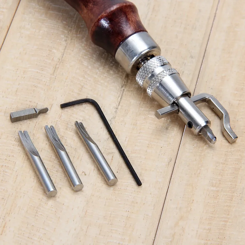 5 in 1 Pro Leather Craft Stitching Tool Adjustable Stitching and Groover Crease Leather Craft Edge Press Kit Sewing Accessories