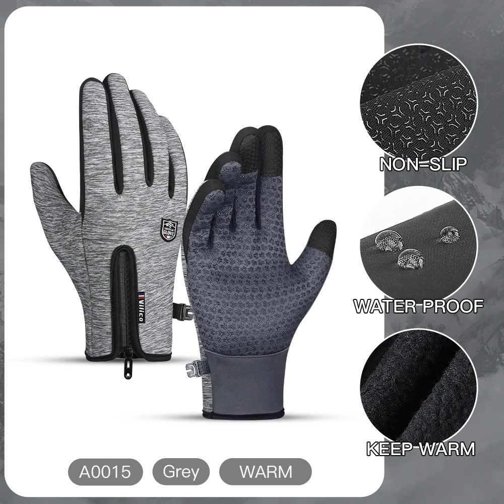 Outdoor Winter Cycling Gloves Bicycle Waterproof Runnning Gloves Bike Hiking Motorcycle Sport Gloves Touchscreen Full Finger
