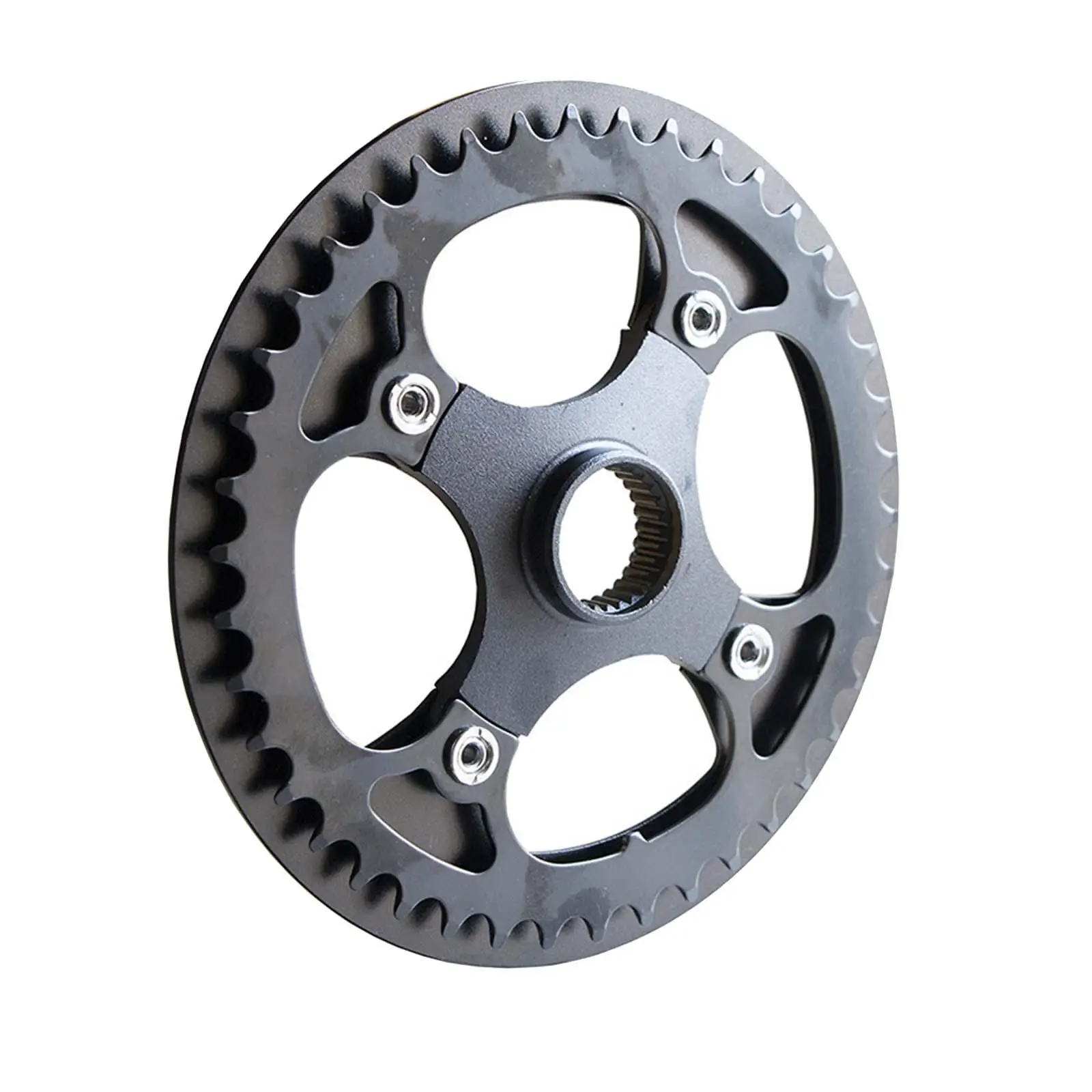 Electric Bike Chainring and Adapter Ultralight Aluminum Alloy Mid Motor Chainwheel with Guard Easy to Install for Repair Part