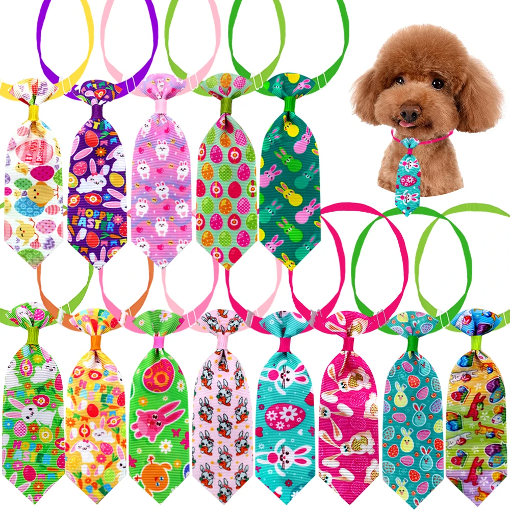 50/100pcs Easter Dog Neckties Rabbit Adjustable Tie Bowties For Small Dog Cat Easter Small Dog Puppy Grooming Accessories 2