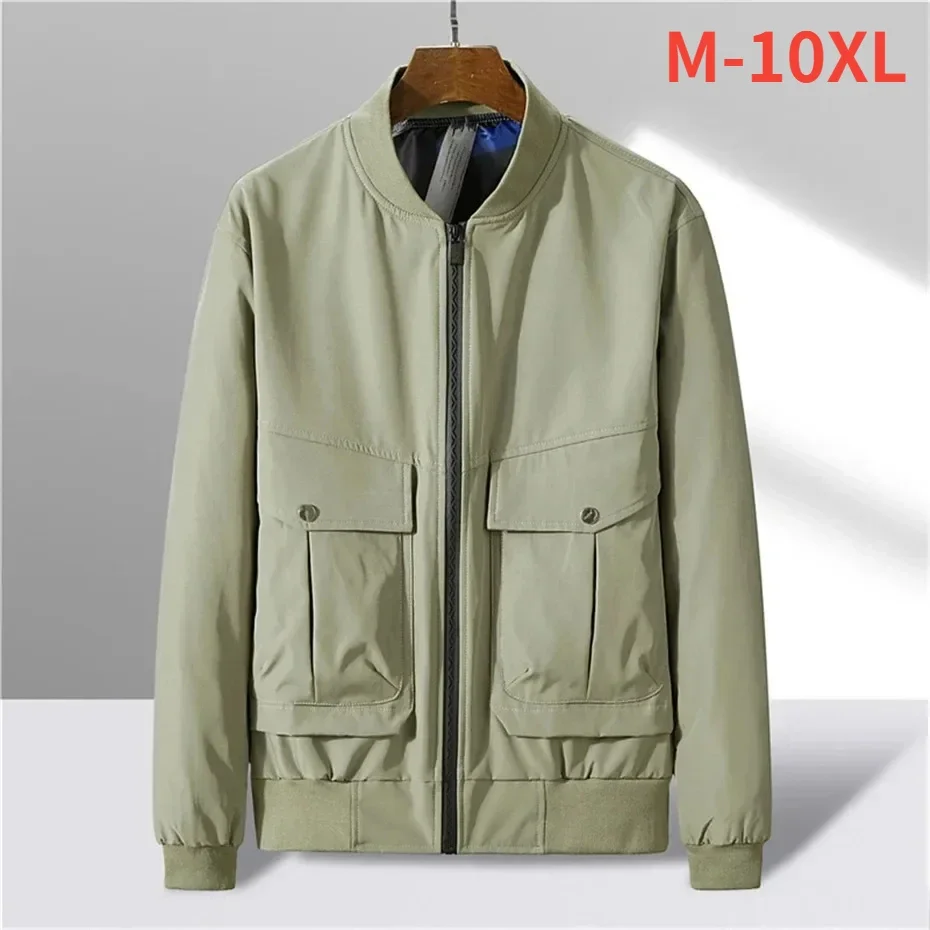 Big Size 10XL  9XL 8XL Plus Size Jackets Men Fashion Causal Cargo Jackets Coats Male Baseball Jacket Autumn Windbreaker 4