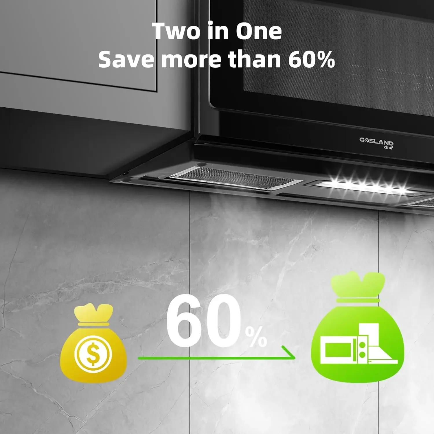 1.9 Cu. Ft. 30 Inch OTR1902B Over the Range Microwave Oven, Over the Stove Microwave, 1000 Watts, 400 CFM Exhaust Fan an