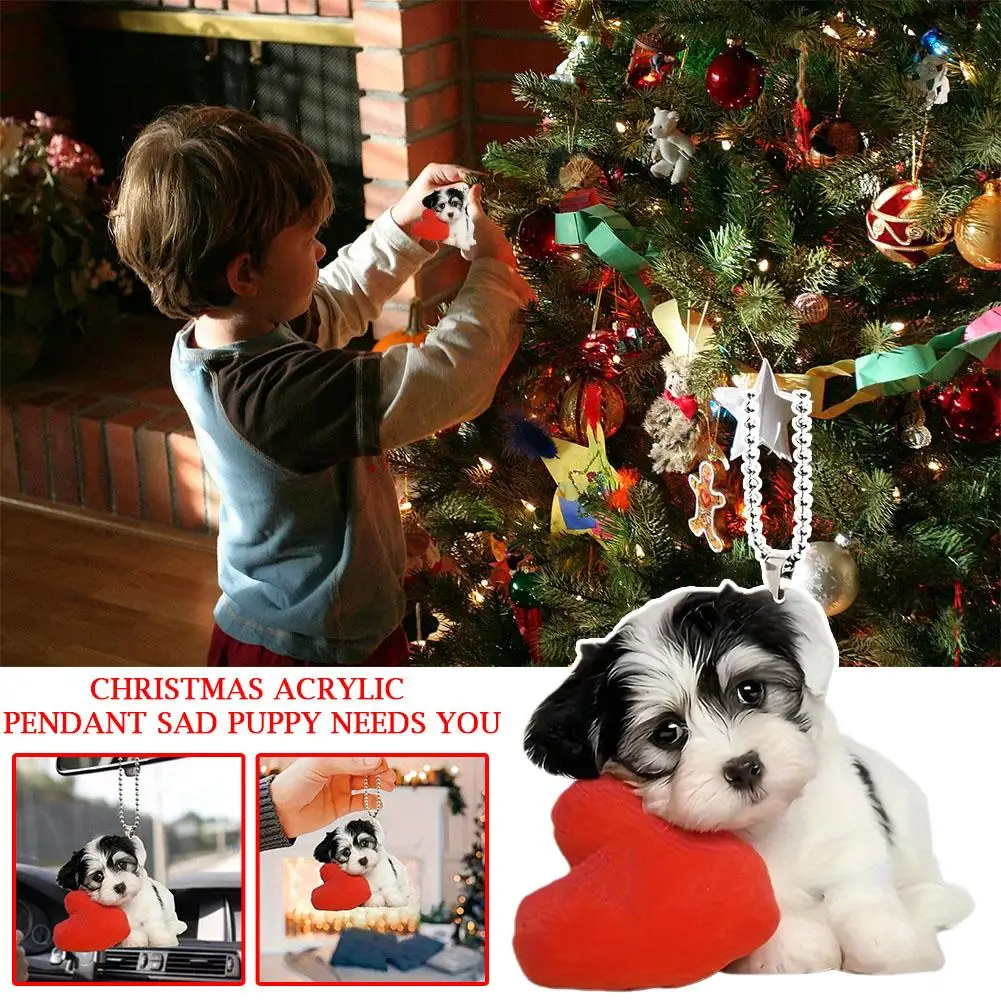 

Christmas Acrylic Pendant Melancholy Dog Needs Your Decoration Companion Home Decoration Christmas Q5G8