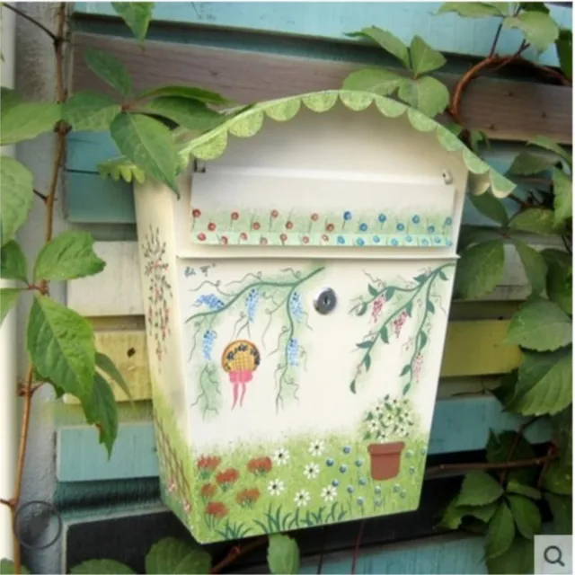 A Legértékesebb Európai Fali Postafiók Divat Vintage Vödör Ón Újságdoboz Post Levéldoboz Cink Bevonat - Image 2