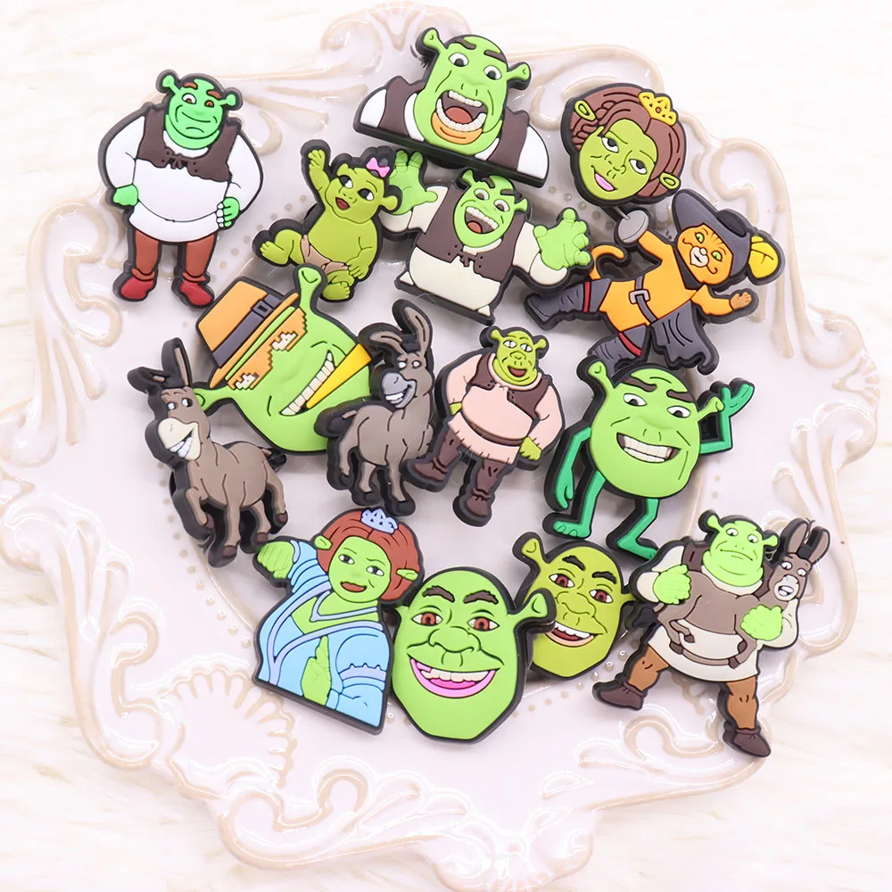 10pcs Shrek Series Shoe Charms DIY Shoe Decorations Accessories