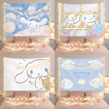 Tapisserie Cinnamoroll – Décoration de rêve pour une pièce confortable, tissu de fond pour salon et chambre à coucher, sans lumières 1