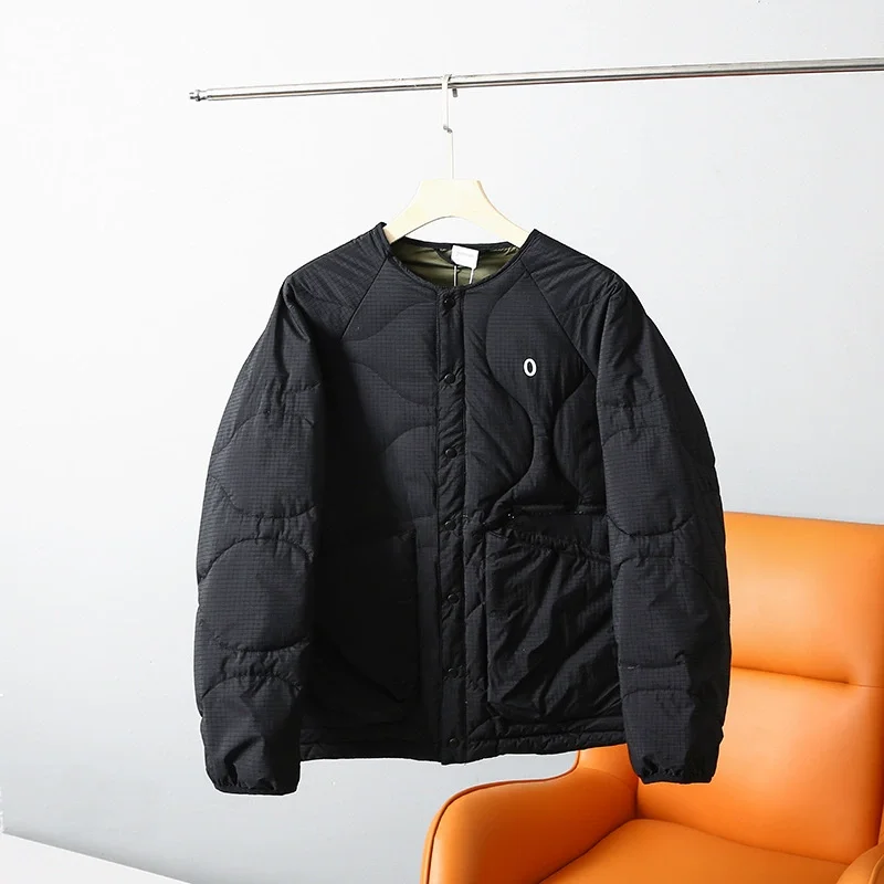Weiße Entendaunen-Winterjacke für Paare, winddicht, wasserdicht, Sport, leicht, warm, Kragenlos, Outdoor, Trekking und Skifahren – Detail 4