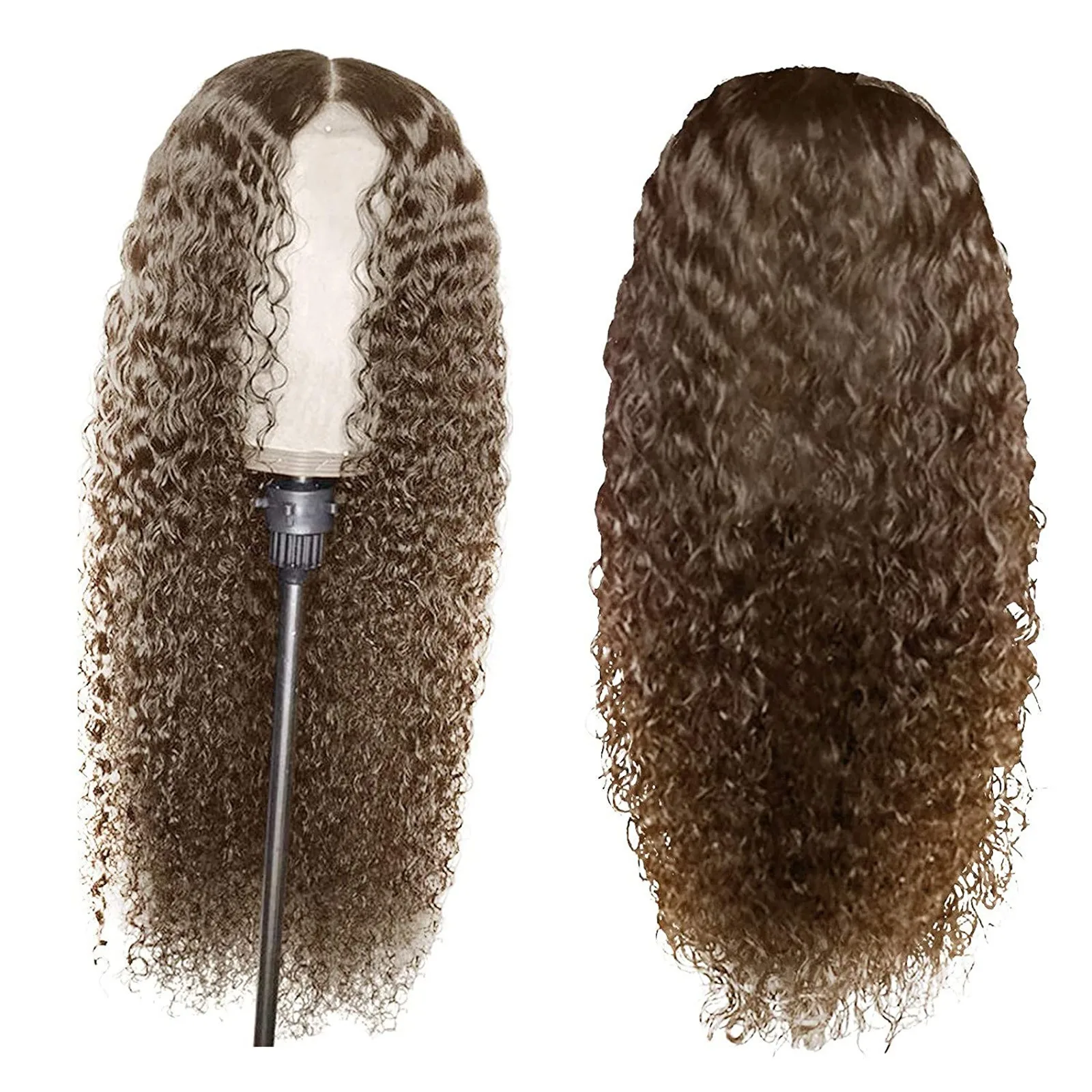 Female Synthetic Peruvian Curly Human Hair Wig Lace Front