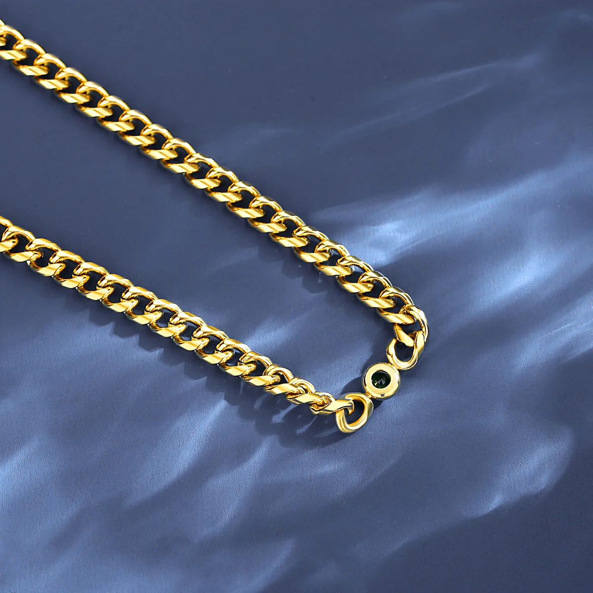 FXLRY Fashion Stainless Steel Chain Chocker Necklaces For Women Gold Color For Pendant Flat Donot Fade Jewelry