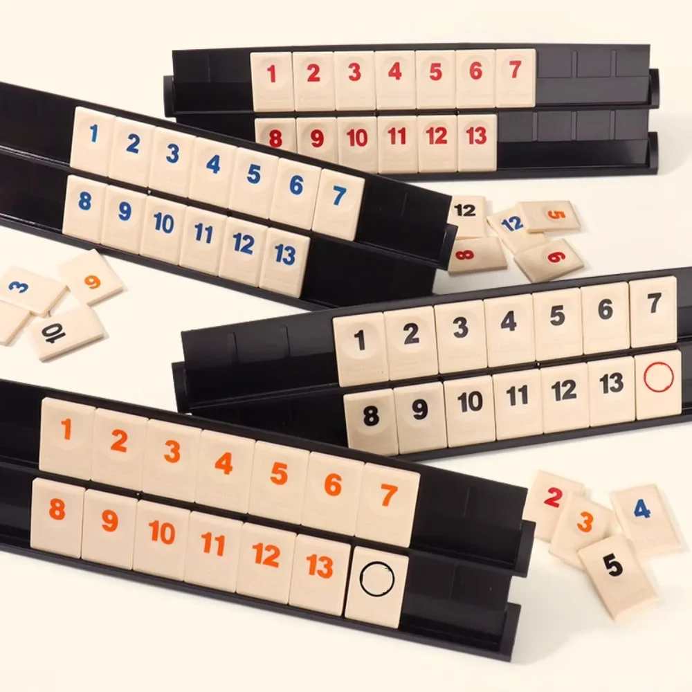106pcs Israeli Mahjong Digital Mahjong Cards Rummy Classic Table Game Leisure Gathering Multiplayer Board Games Props 2