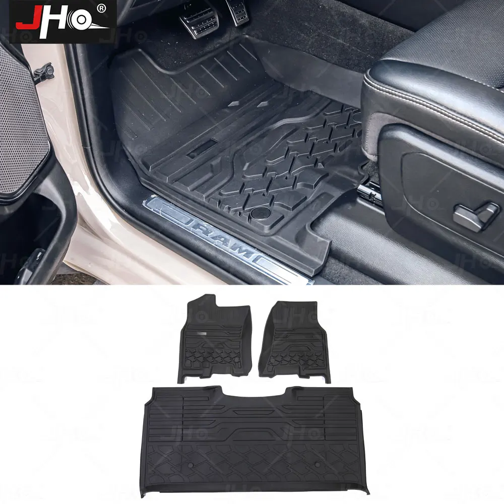 

JHO Car TPE Floor Mats Liner Rubber Carpet All Weather Guard Waterproof For Dodge Ram 1500 TRX 2022 2023 Interior Accessories
